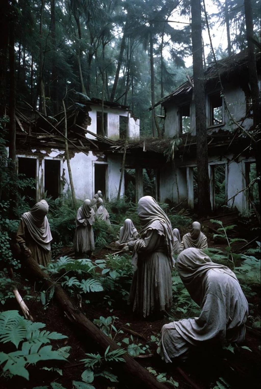 微ホラー　森の廃墟群