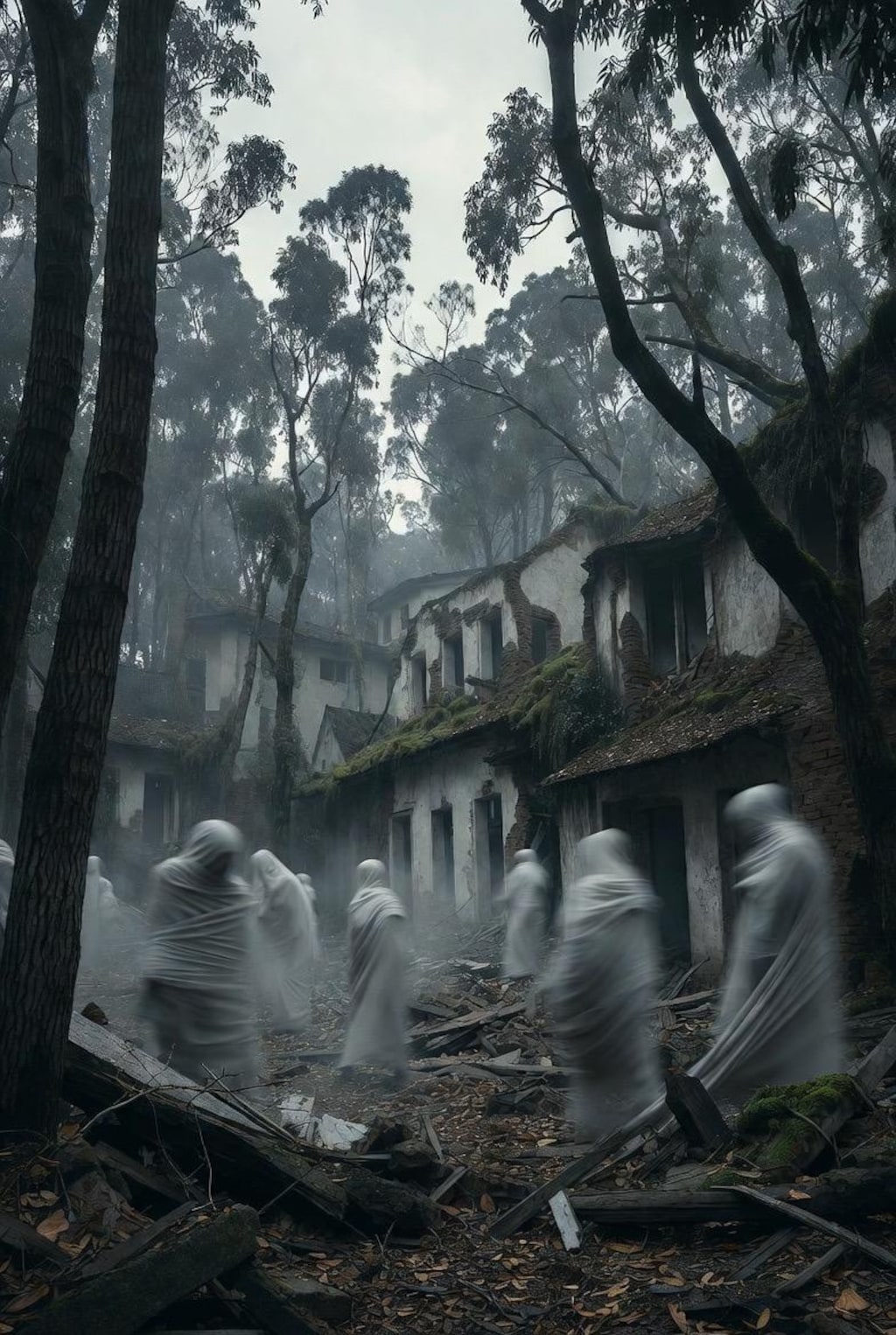 微ホラー　森の廃墟群