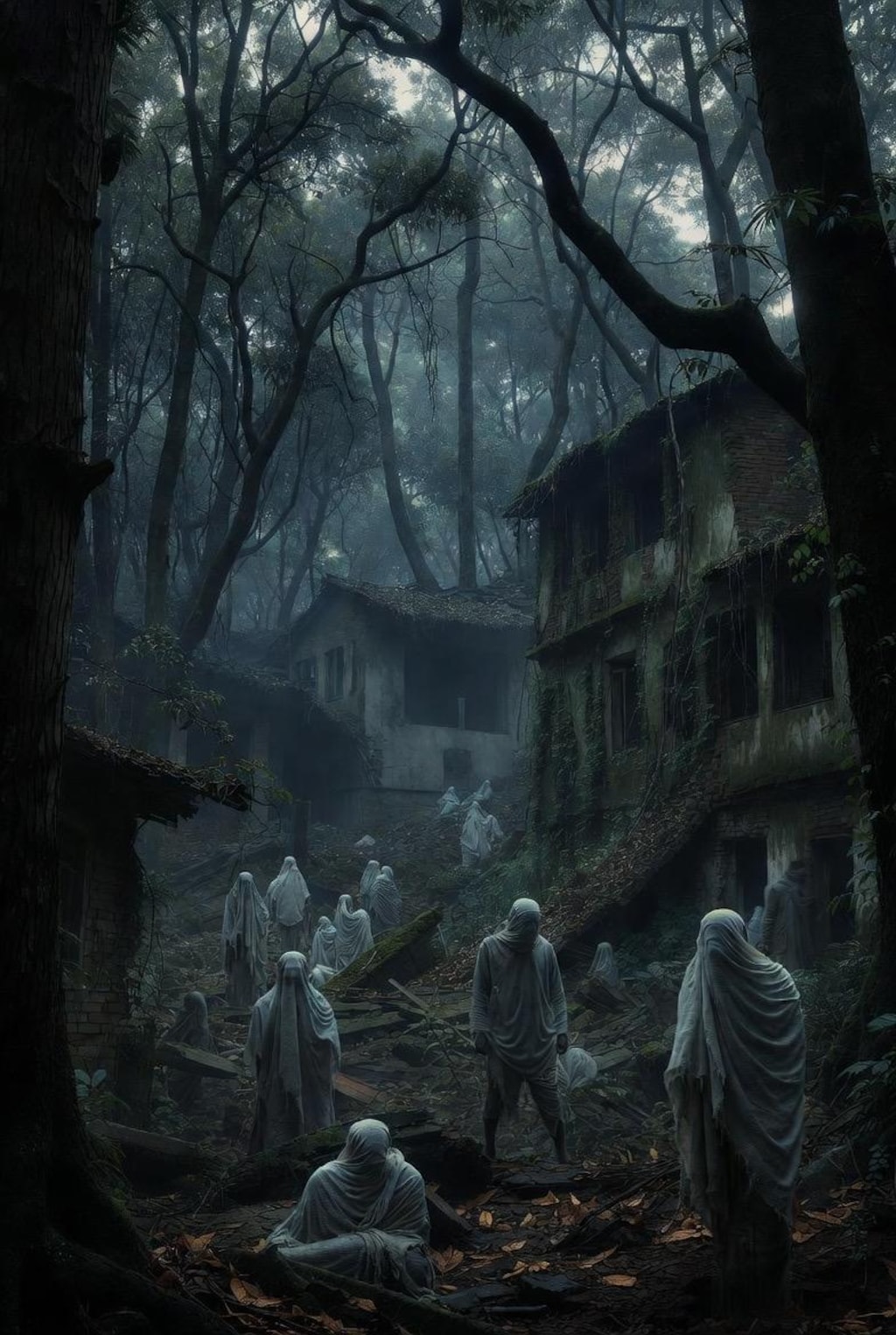 微ホラー　森の廃墟群