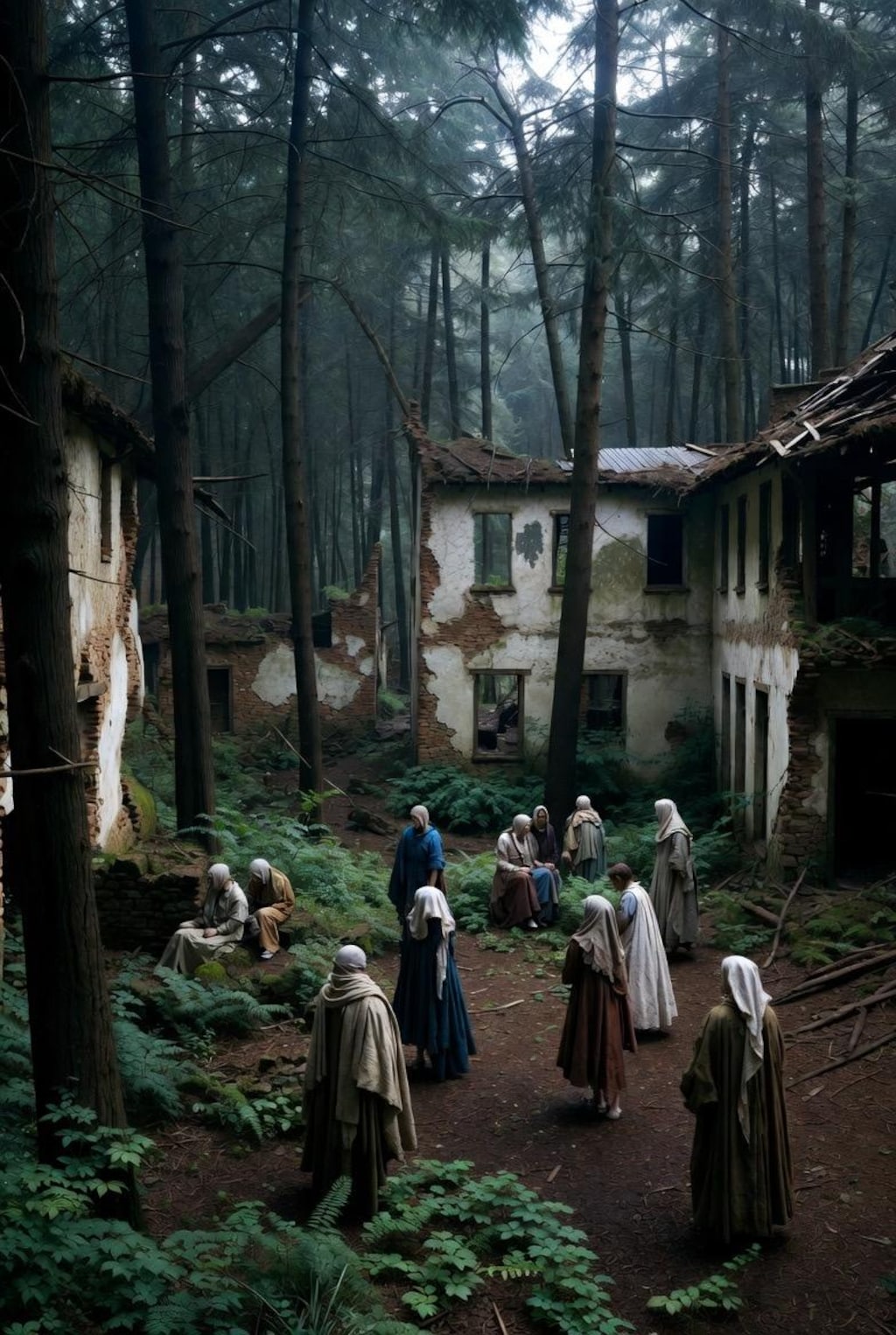 微ホラー　森の廃墟群