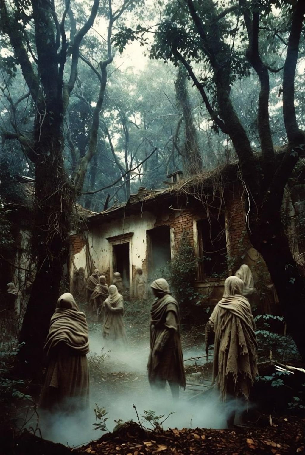 微ホラー　森の廃墟群