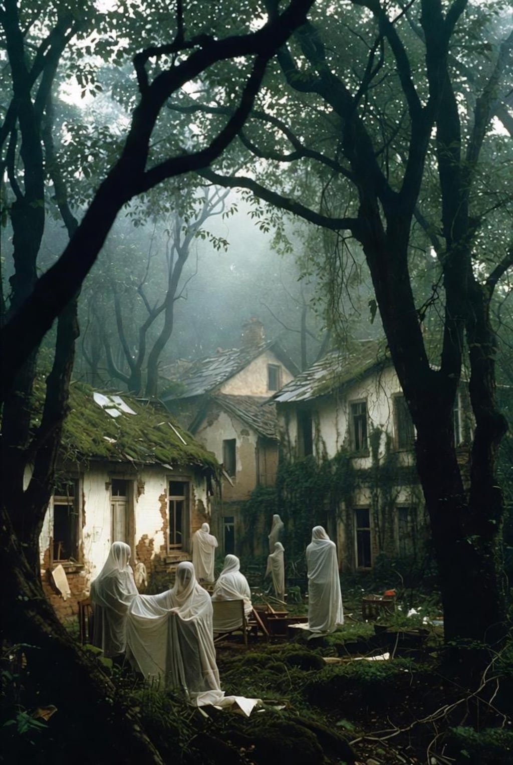 微ホラー　森の廃墟群