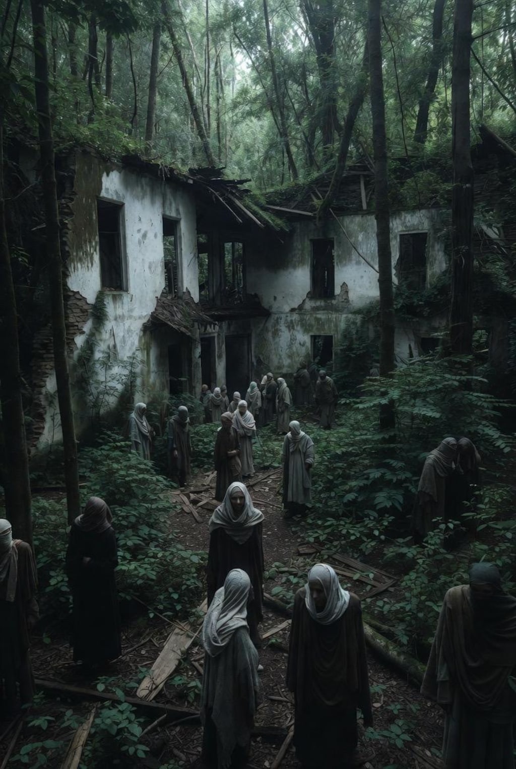 微ホラー　森の廃墟群