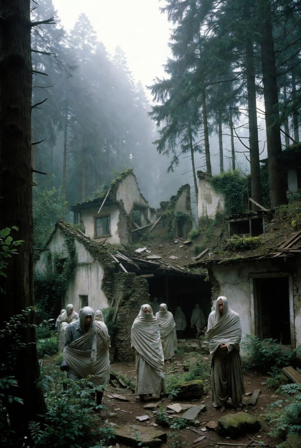 微ホラー　森の廃墟群