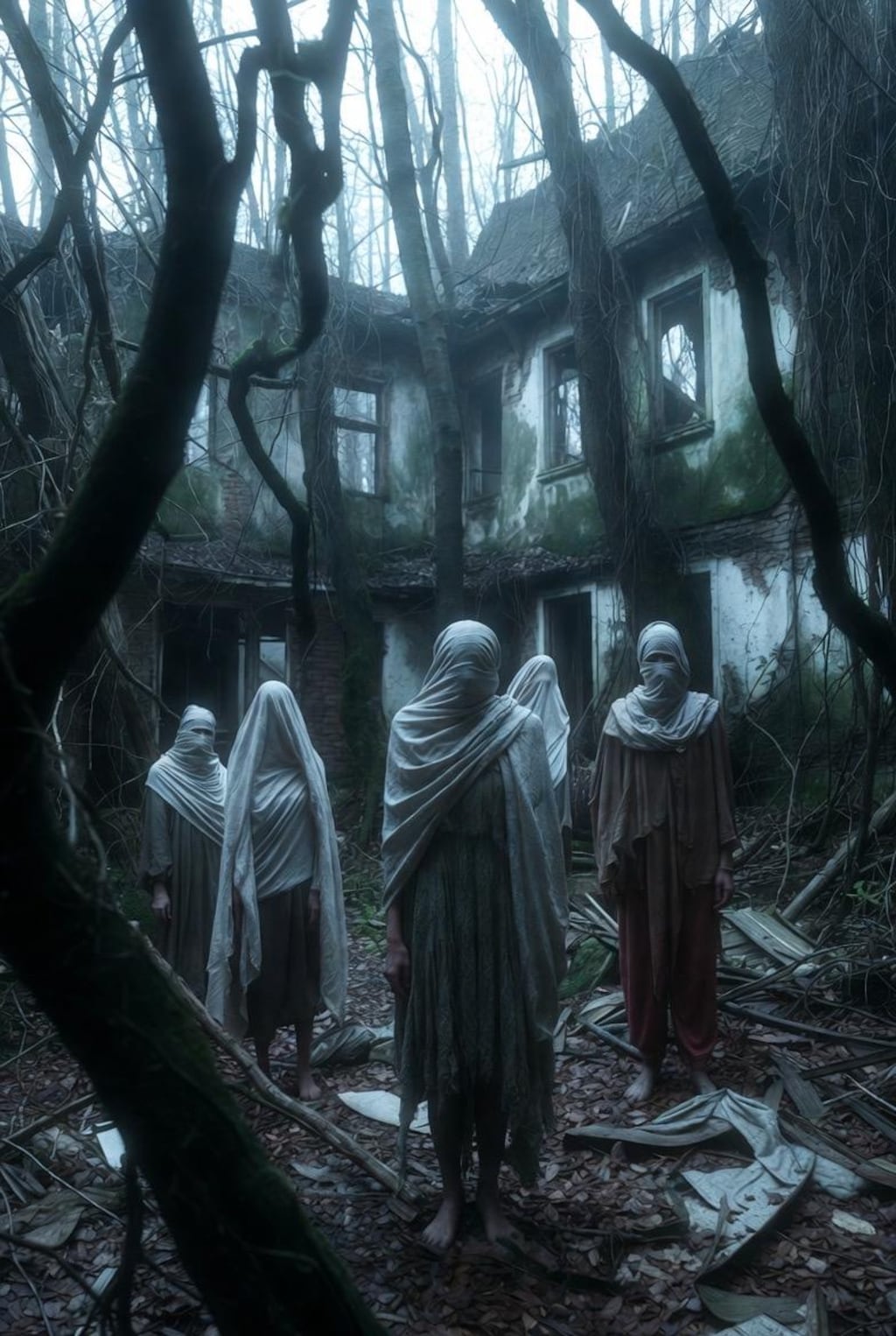 微ホラー　森の廃墟群