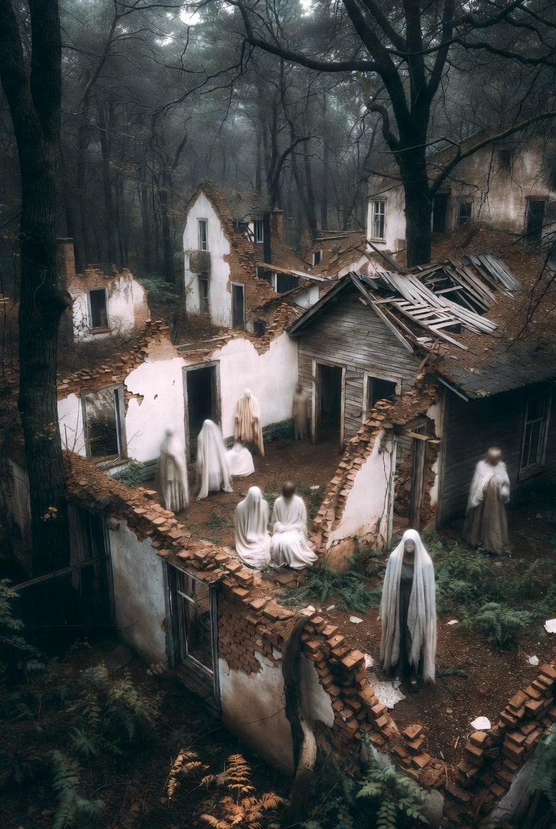 微ホラー　森の廃墟群 | の人気AIイラスト・グラビア