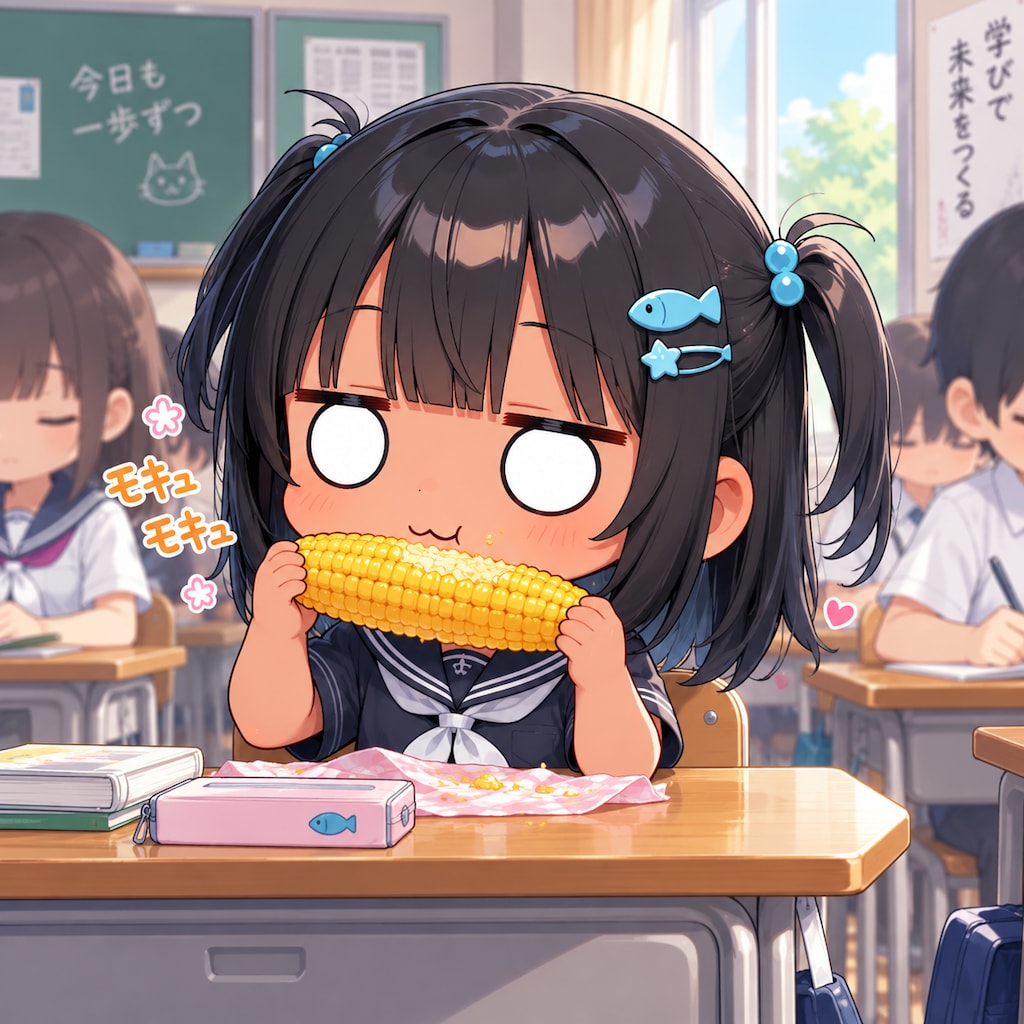 モキュモキュ食べるこなつちゃん