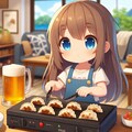 焼きたての餃子を食べる小さな女の子 3枚目