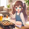 焼きたての餃子を食べる小さな女の子 4枚目