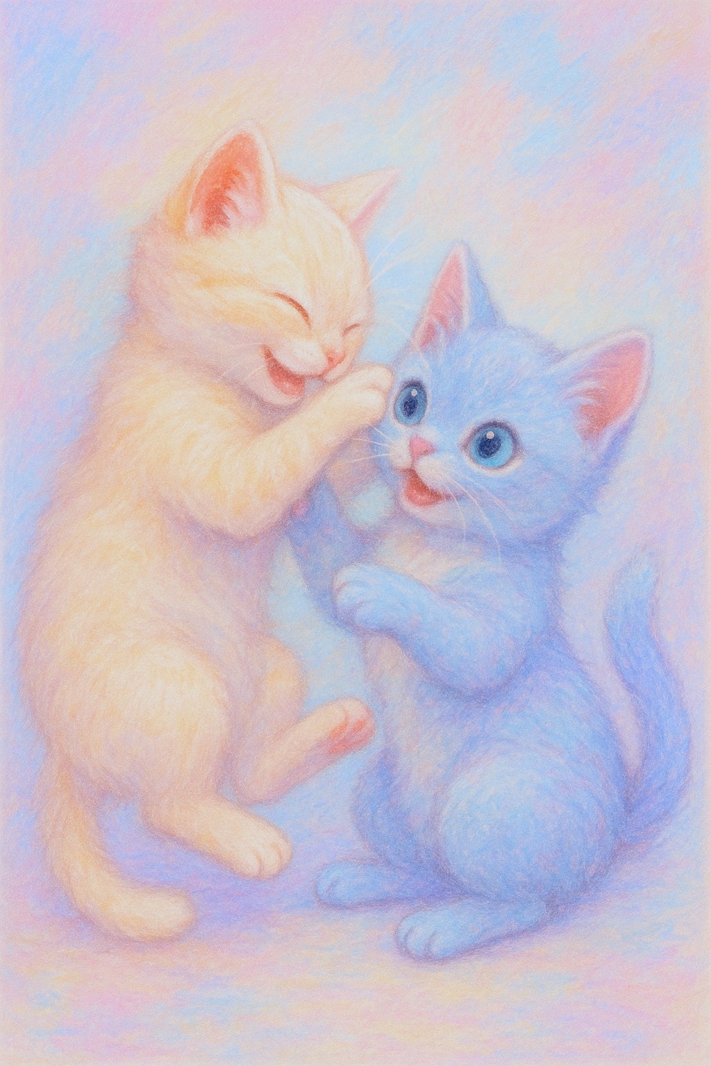 じゃれ合ってる、ねこ😸