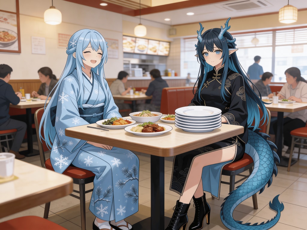 ショッピング後の昼食タイム！