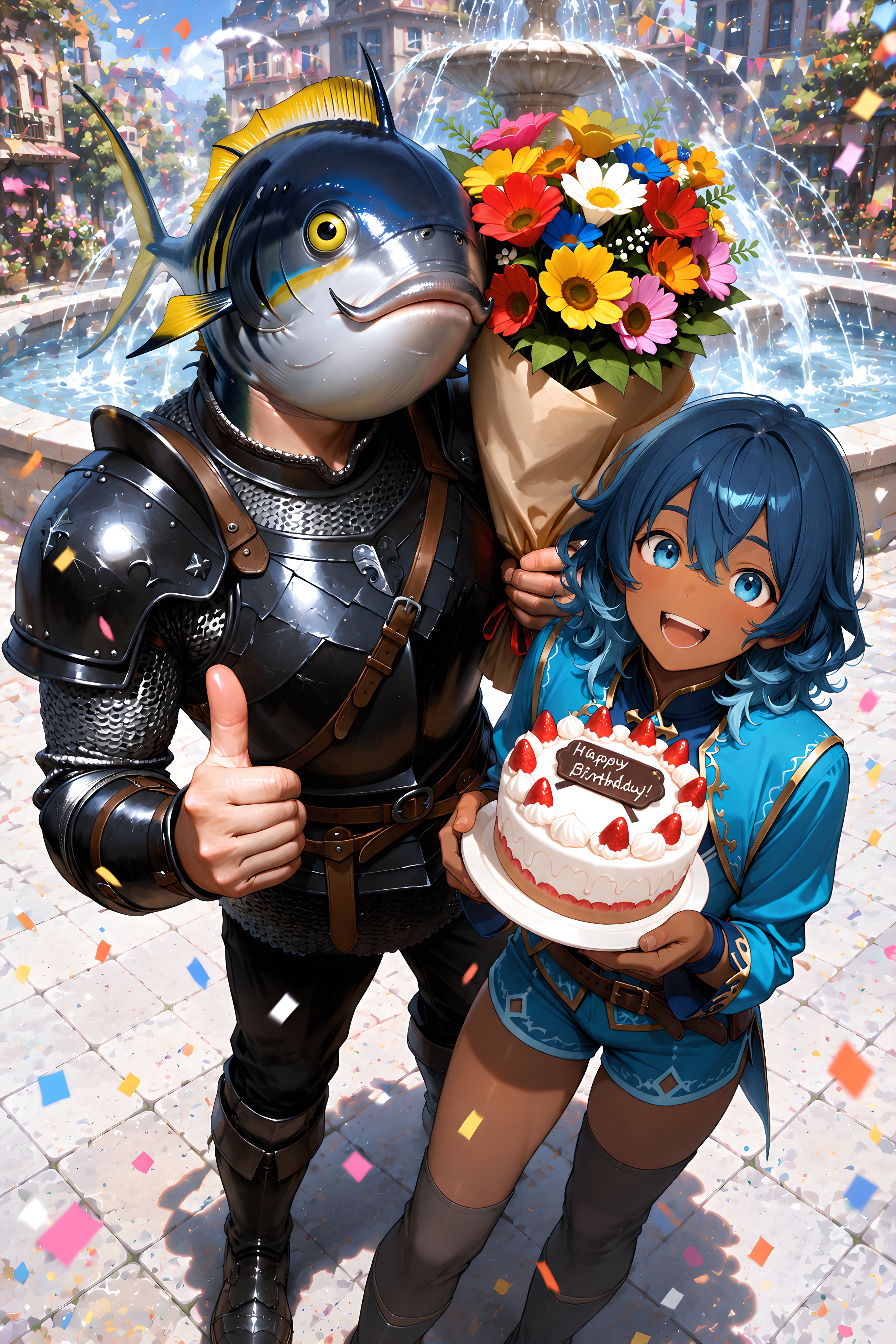 🐟💐いわしまんさんお誕生日おめでとうございます！🎂🐟 | の人気AIイラスト・グラビア