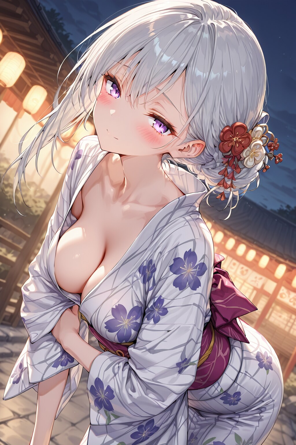 (1334)銀髪ちゃん浴衣