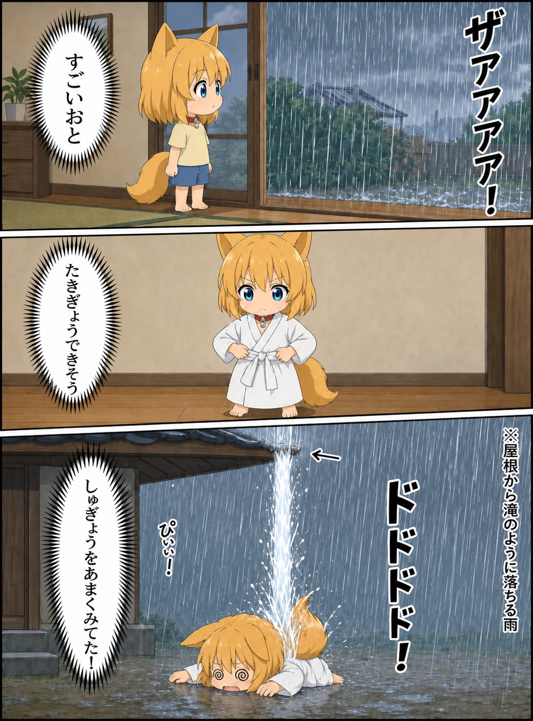 水圧で押しつぶされるキツネ
