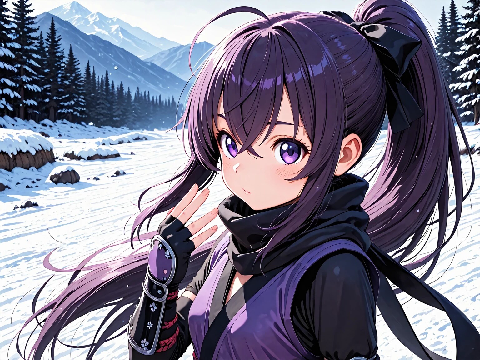 雪山の朝
