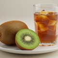 デザートのキウイとアイスティ 2枚目