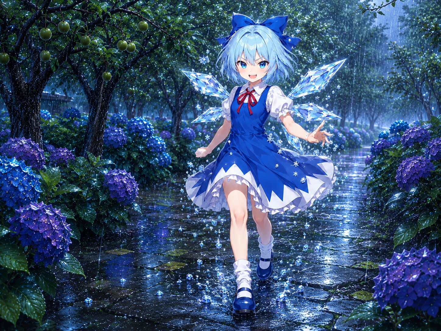雨降れど氷精は濡れず