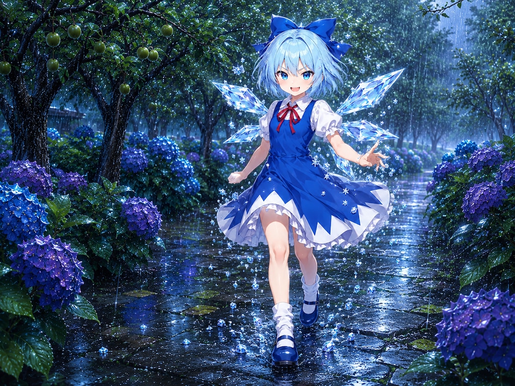 雨降れど氷精は濡れず