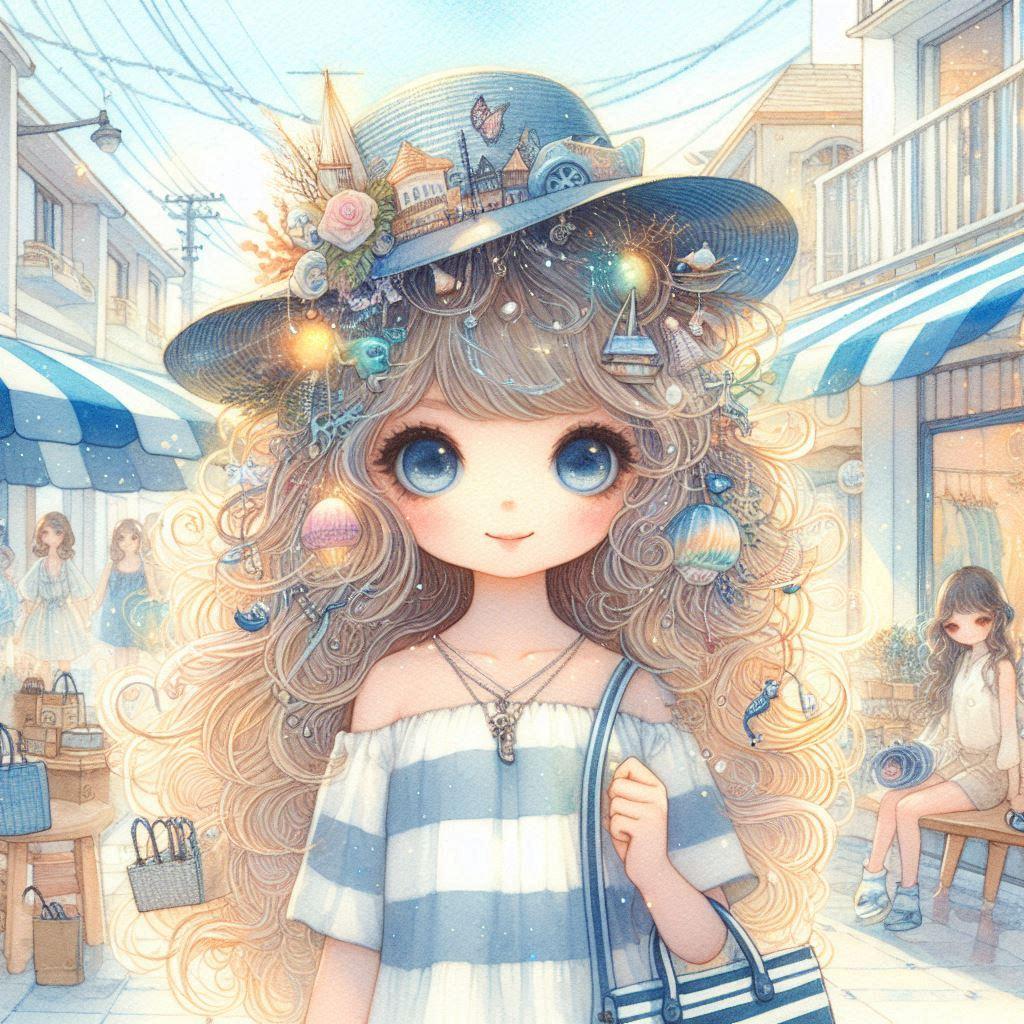 夏の流行ファッション　ボーダーワンピ | の人気AIイラスト・グラビア