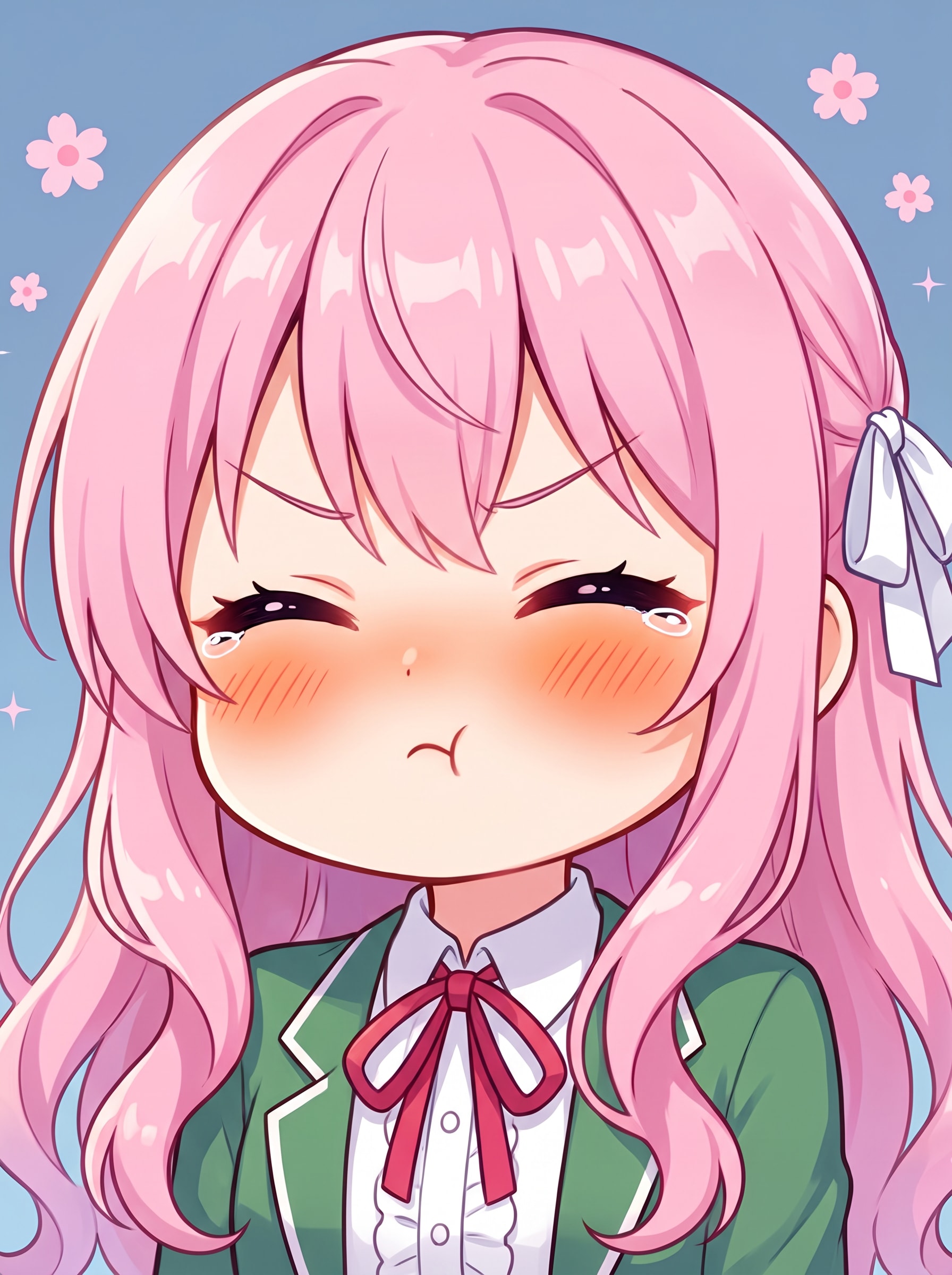 頬紅拗ねる少女
