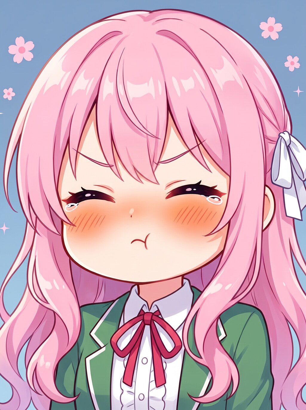 頬紅拗ねる少女