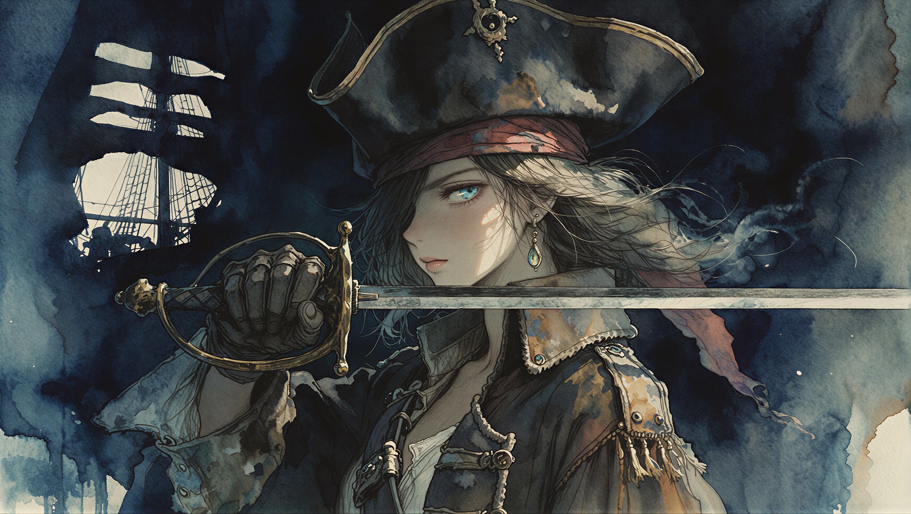 隻眼の海賊 4 | の人気AIイラスト・グラビア