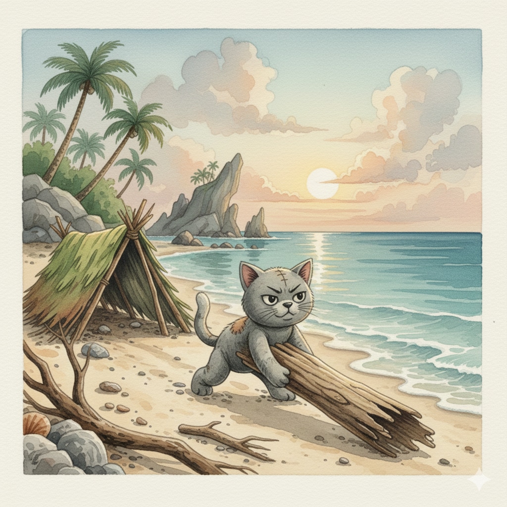 小説『無人島サバイバルにゃ猫人形Part1』【ニャンノ世界】