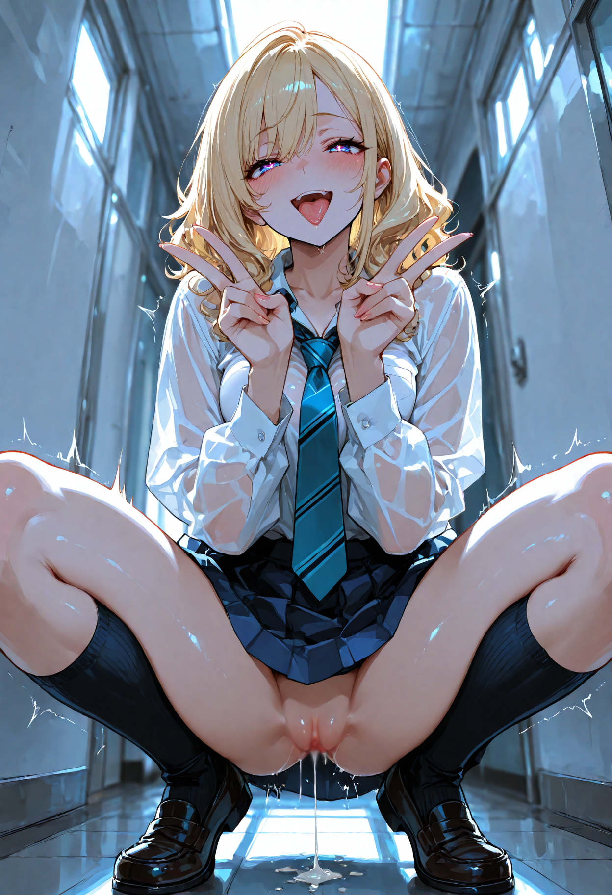 しゃがみノーパン葉❤JK