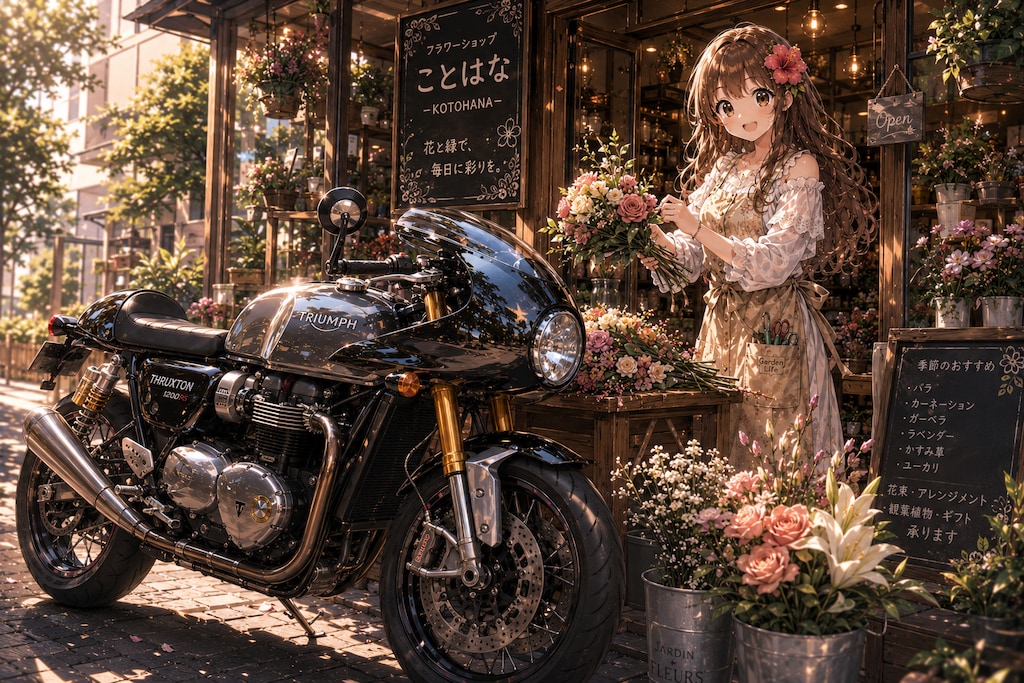 花屋とバイク