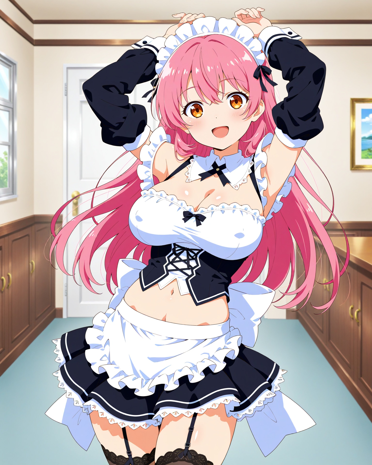 露出多めのメイドさん