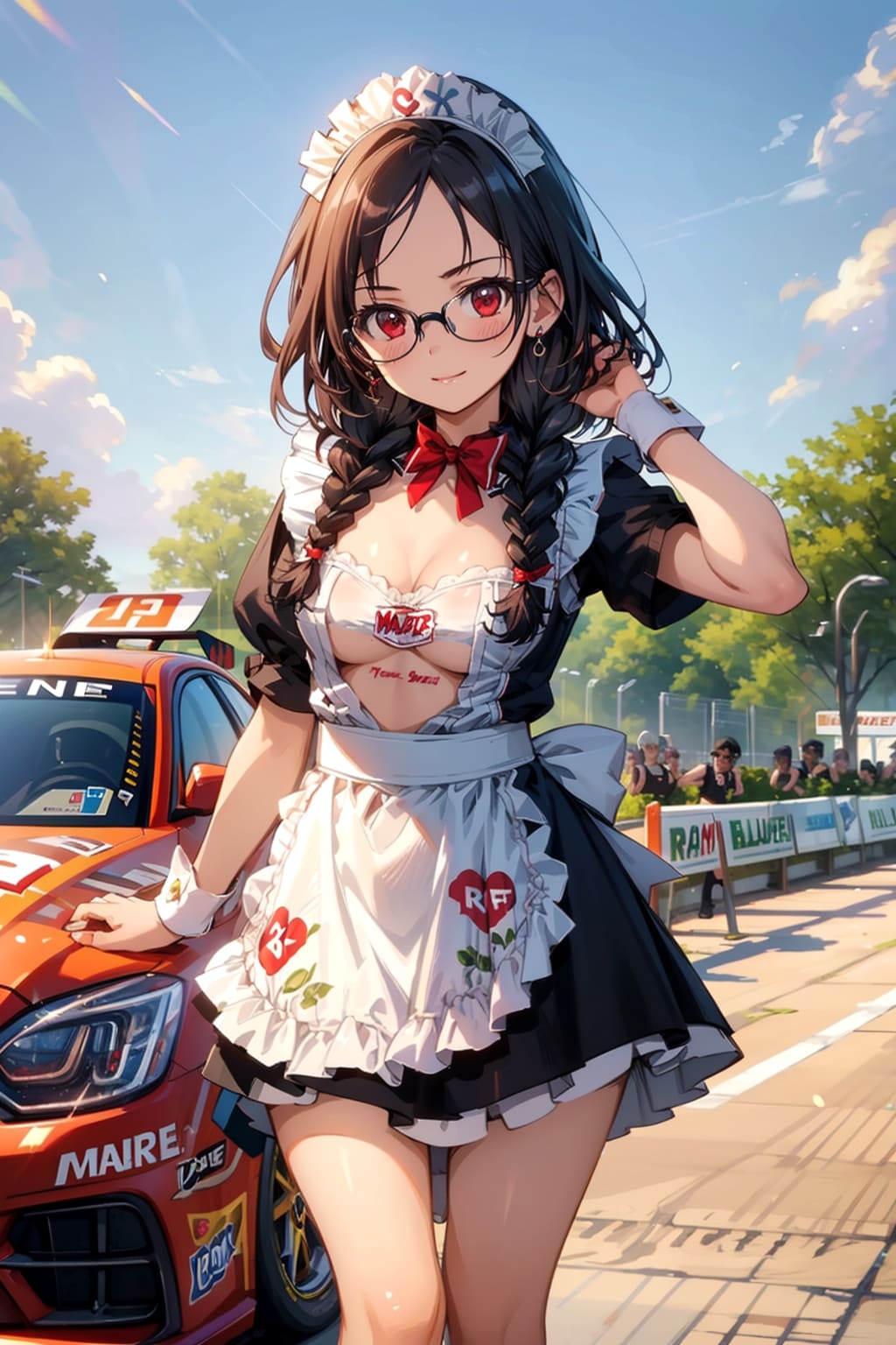 レースクイーンの眼鏡メイド | の人気AIイラスト・グラビア