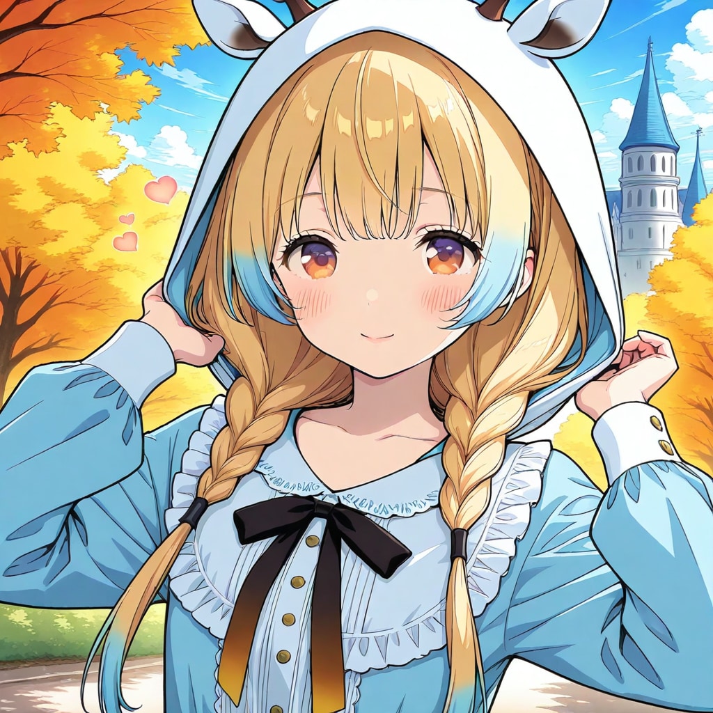 お城とアニマル着ぐるみお姉さん