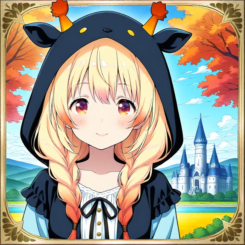 お城とアニマル着ぐるみお姉さん