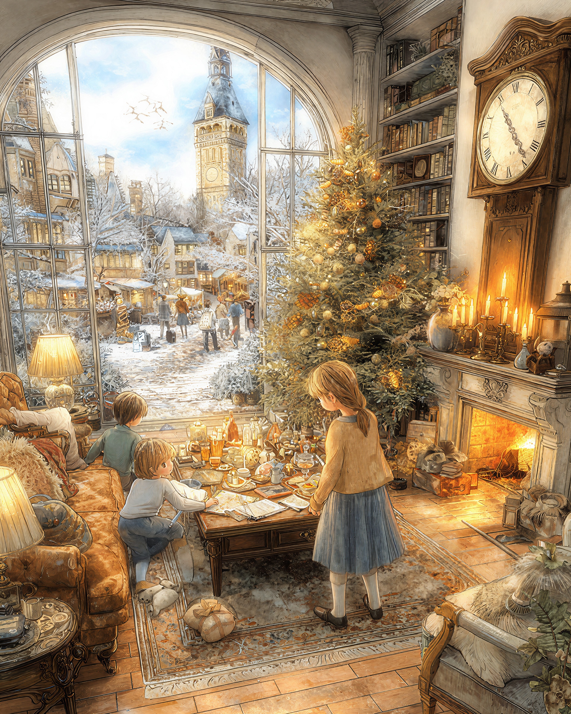 聖夜から新年へ、家族の温もり | の人気AIイラスト・グラビア