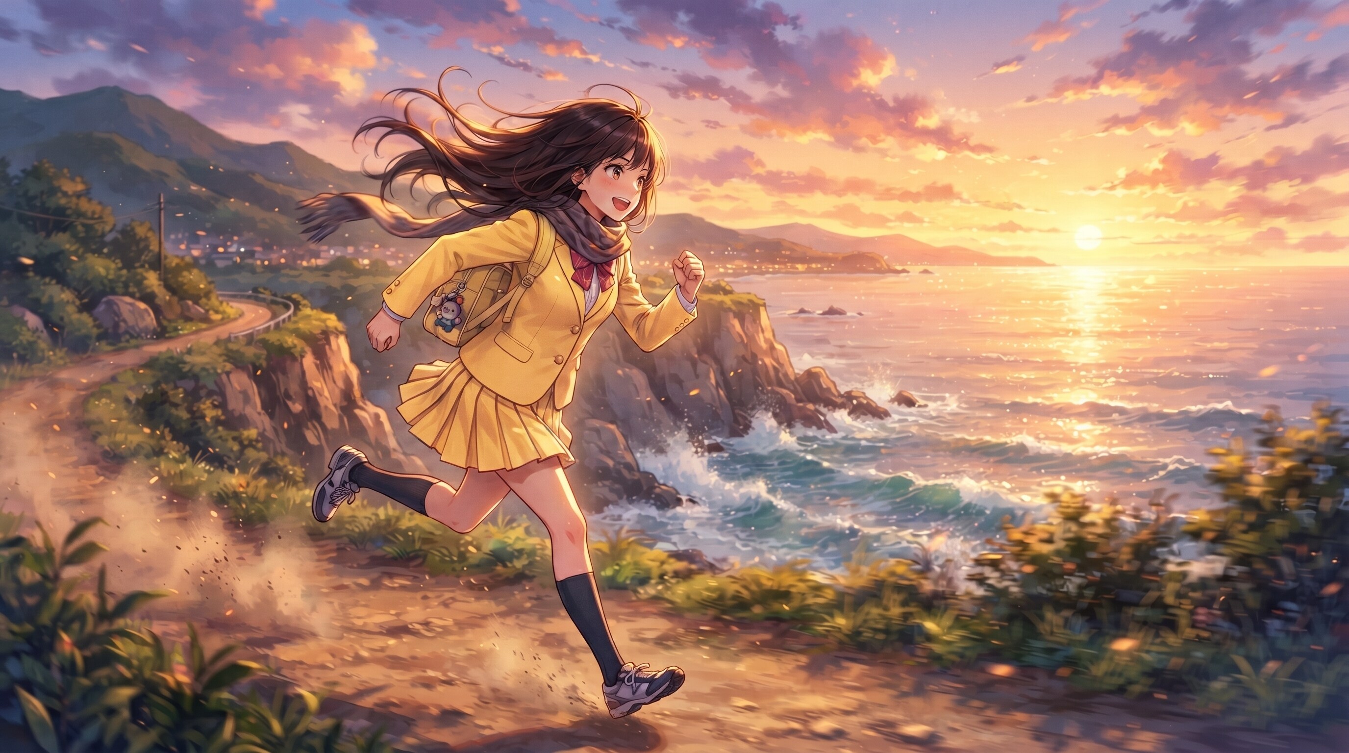 夕陽に向かって走れ | の人気AIイラスト・グラビア