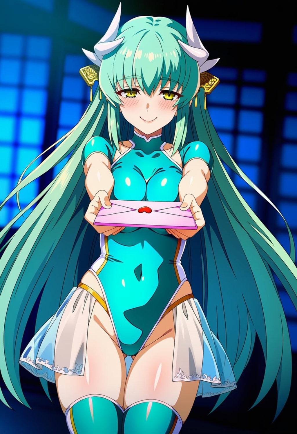 手紙渡すボディスーツ等コスプレラブレター人妻