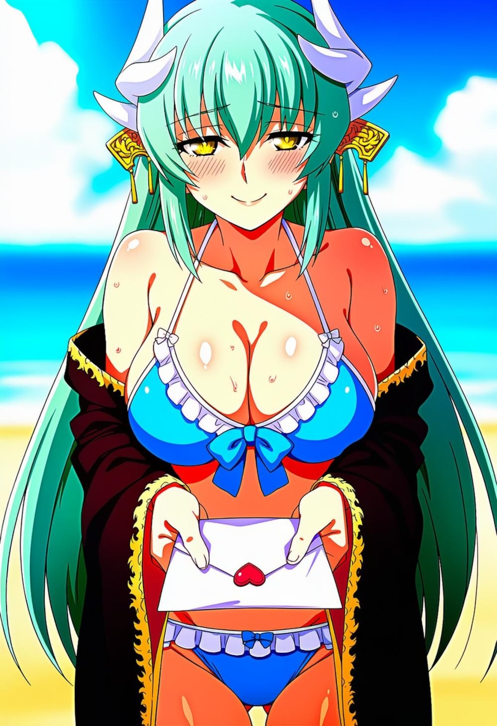 手紙渡すボディスーツ等コスプレラブレター人妻