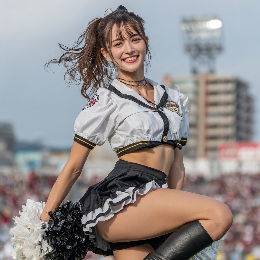 見えそうで見えないチアガール