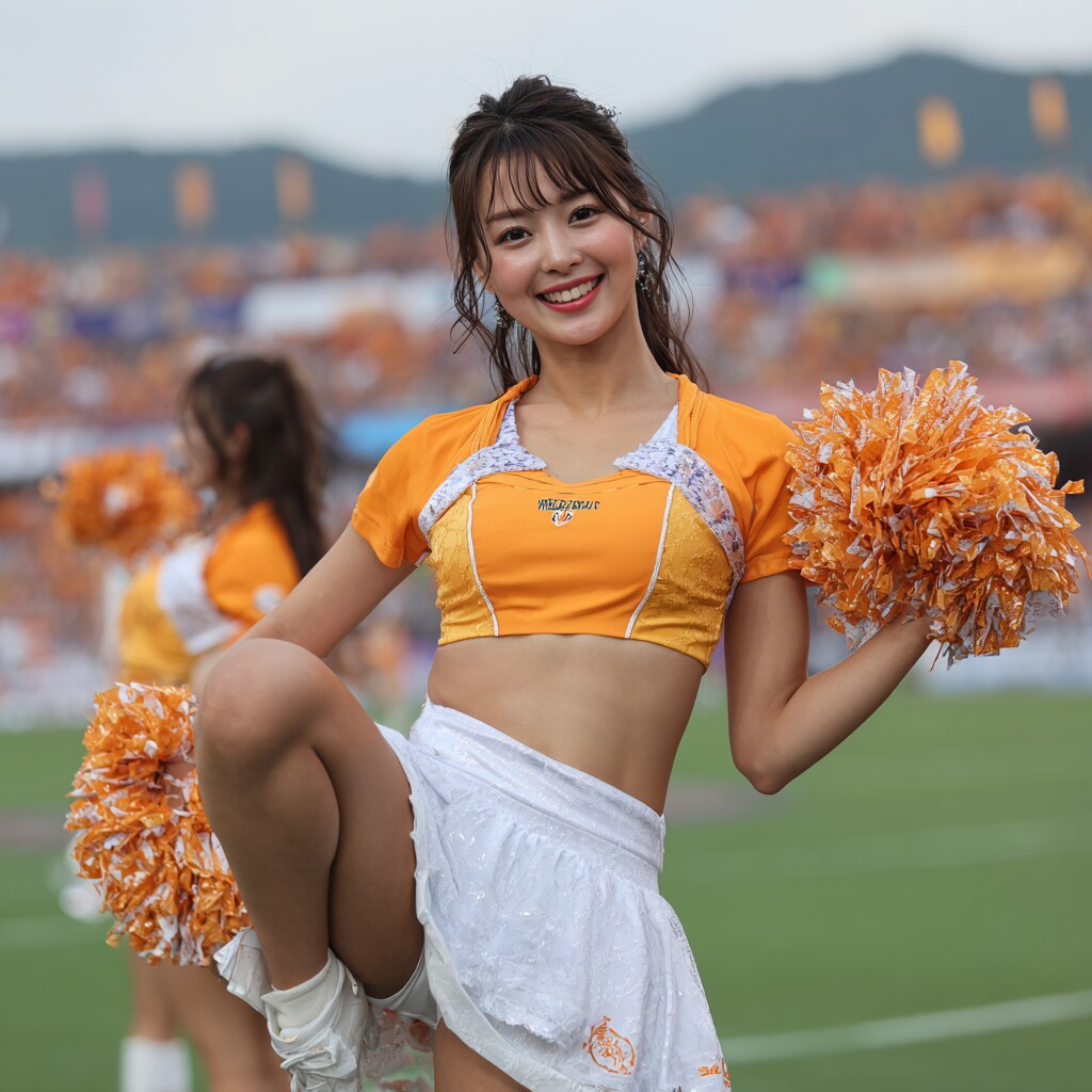 見えそうで見えないチアガール