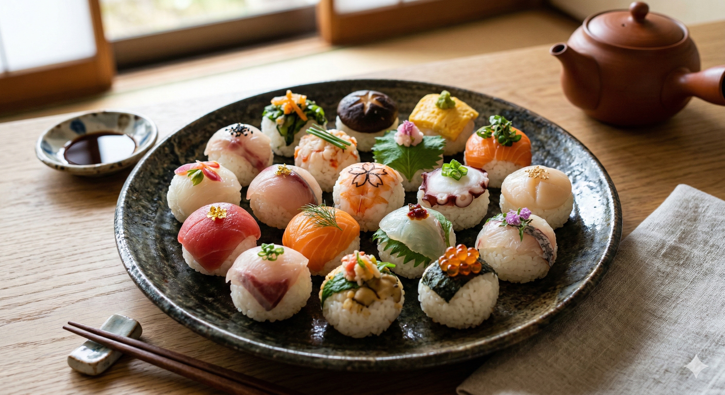 前菜の手毬寿司 | の人気AIイラスト・グラビア