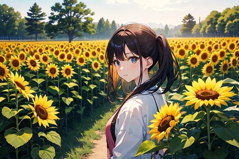 ひまわり迷路体験　イラストVer. | の人気AIイラスト・グラビア