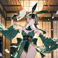 儒烏風亭ら◯んバニーガール💚 3枚目