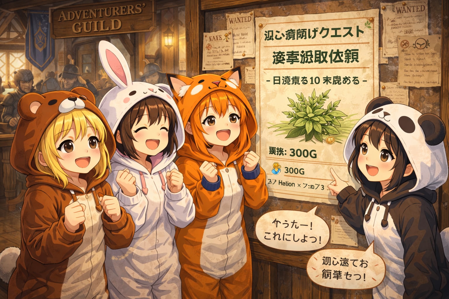 【All0409a】冒険者ギルドにクエスト「薬草採取」で良いのがあったので受注（モデル: ChatGPT） | の人気AIイラスト・グラビア