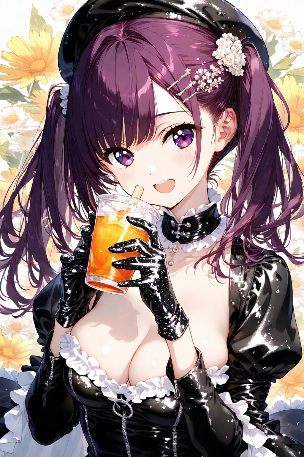 [777投稿作品は絵梨奈ちゃんで❗️]えへへ❤️新作ドリンク頂きま〜す❤️