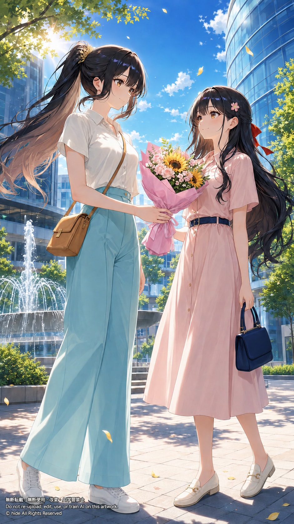 アマテラスさんから神楽さんへ、花のプレゼント | の人気AIイラスト・グラビア