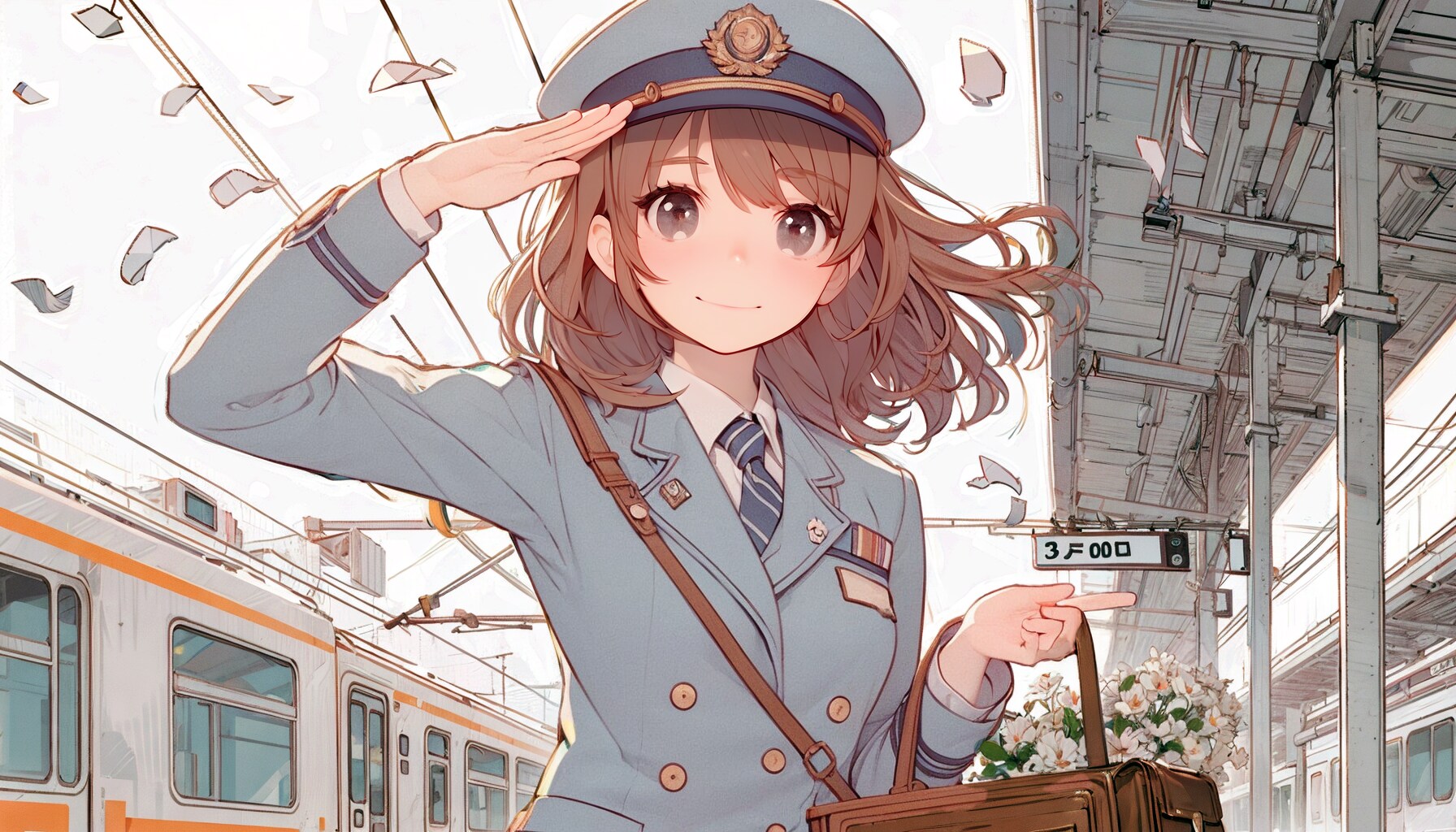 敬礼する少女13 | の人気AIイラスト・グラビア