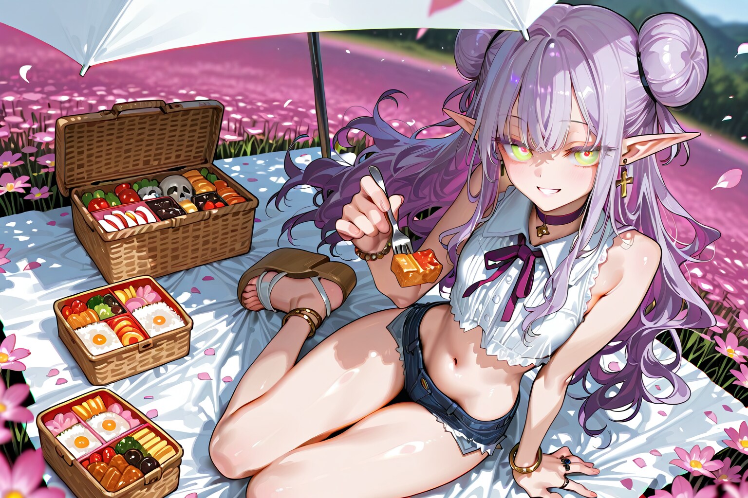 エルフなLILACちゃんとピクニック。※別衣装ver | の人気AIイラスト・グラビア