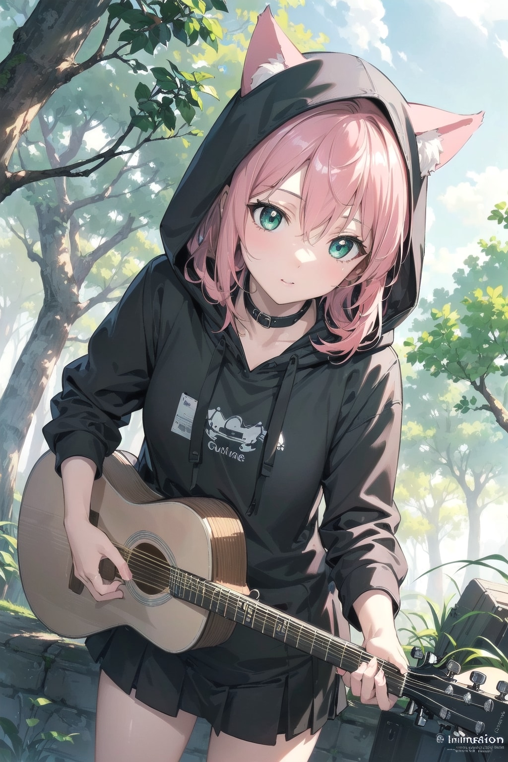 猫耳フードギタリスト🐱🎸 | の人気AIイラスト・グラビア