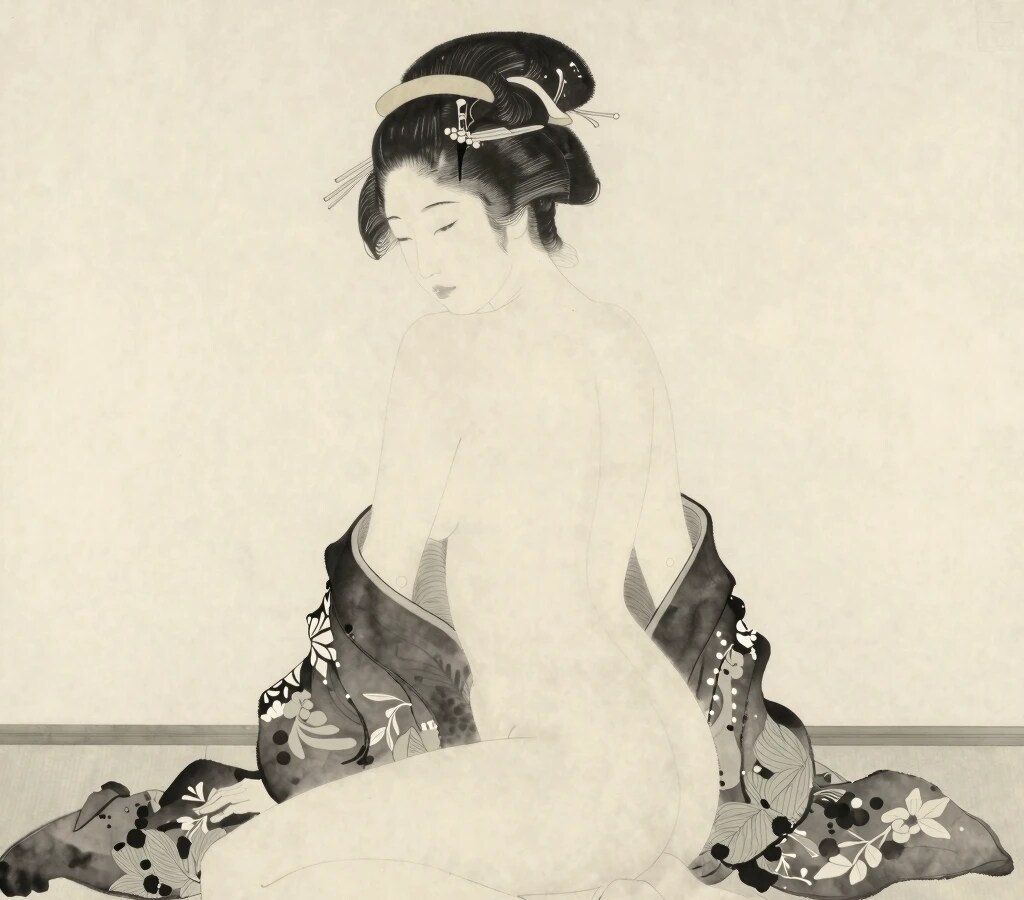 水墨裸婦