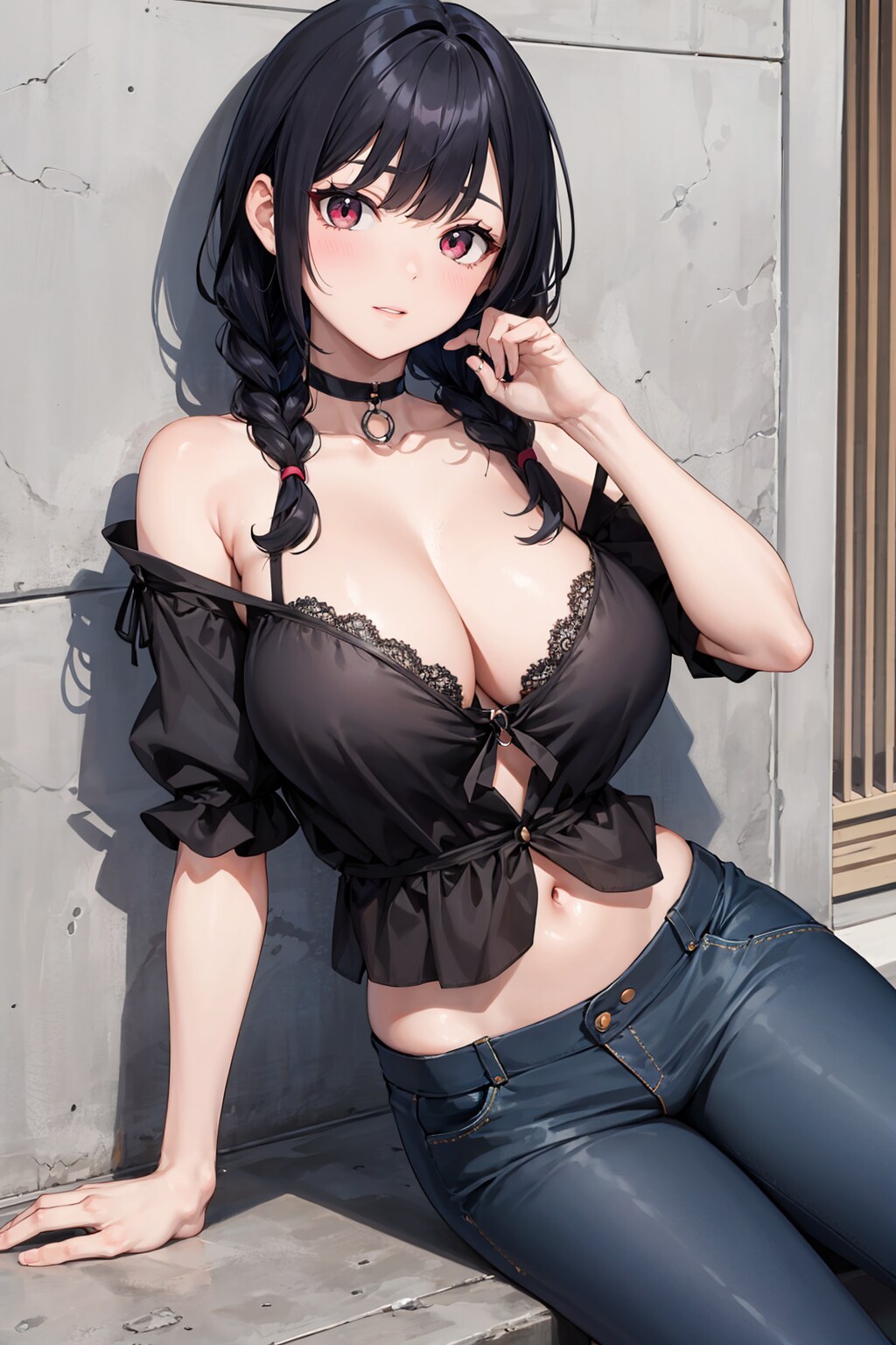 黒髪おさげ巨乳さん_01